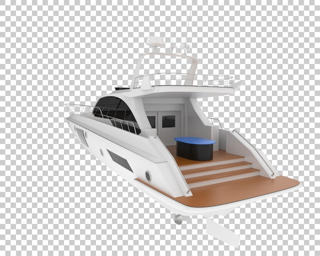 Super yate en la ilustración de renderizado 3d de fondo transparente
