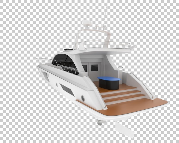 PSD super yate en la ilustración de renderizado 3d de fondo transparente