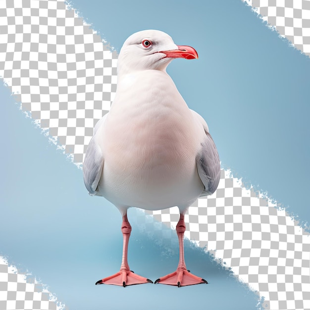 PSD superbe photo d'une adorable mouette en arrière-plan transparent d'isolement