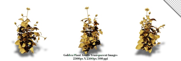 Un superbe rendu 3D d'une plante dorée qui ajoutera de la richesse et de l'élégance à n'importe quel design