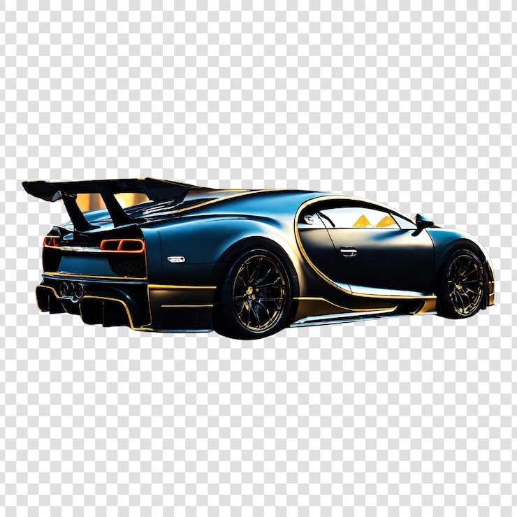 PSD el supercoche de carreras de estilo superior en un fondo transparente