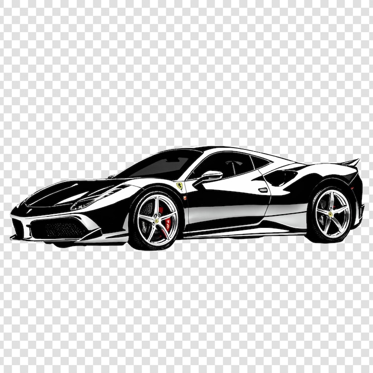 PSD el supercoche de carreras de estilo superior en un fondo transparente