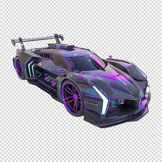 PSD supercoche cyberpunk aislado en un fondo transparente