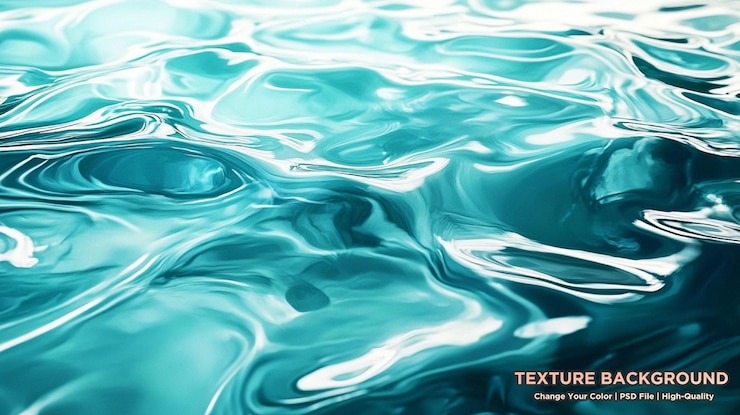 PSD superficie dell'acqua della piscina tessura di fondo dell'acqua di mare blu acqua con ondulazioni