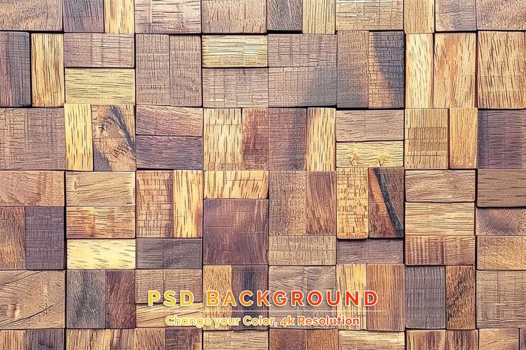 PSD la superficie del panel de pared hizo tableros como fondo de textura de madera marrón.