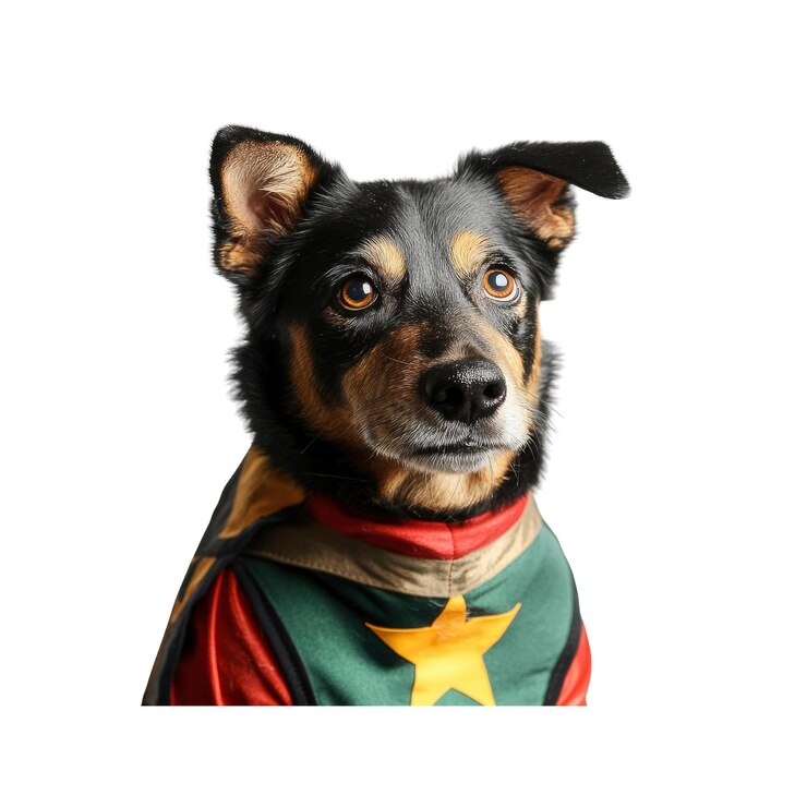 PSD superhero dog portrait