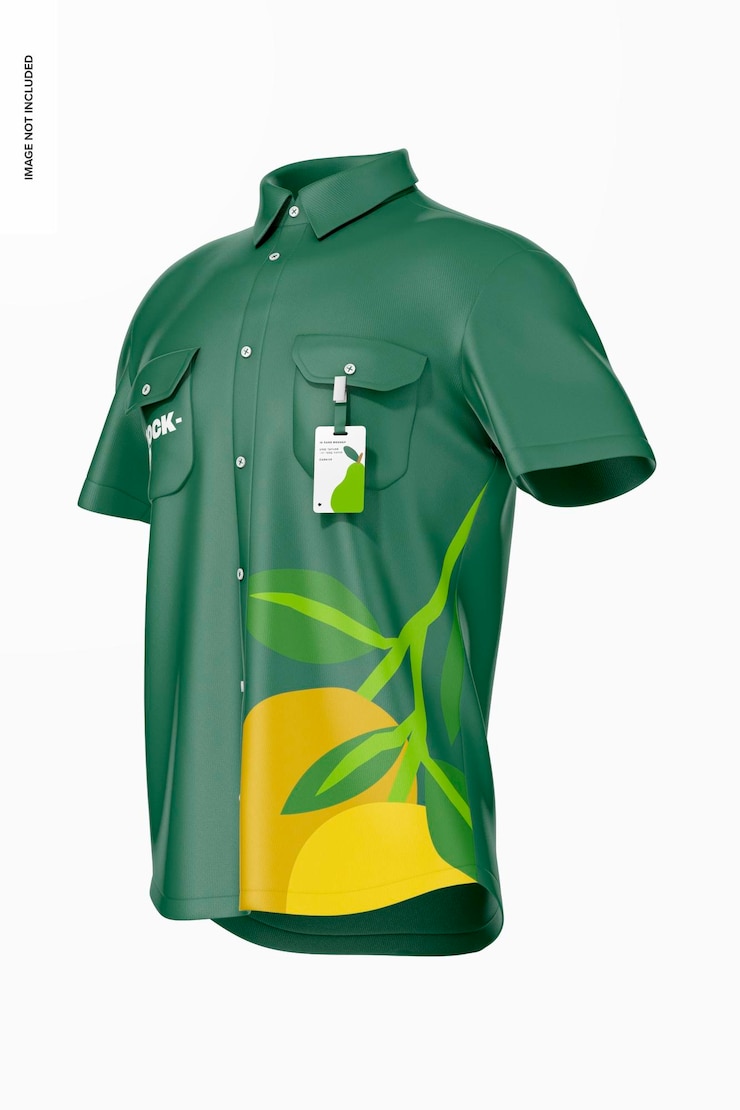 PSD supermarket shirt uniform mockup, left view