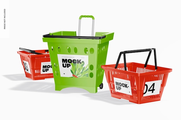 Supermarkt einkaufswagen mockup