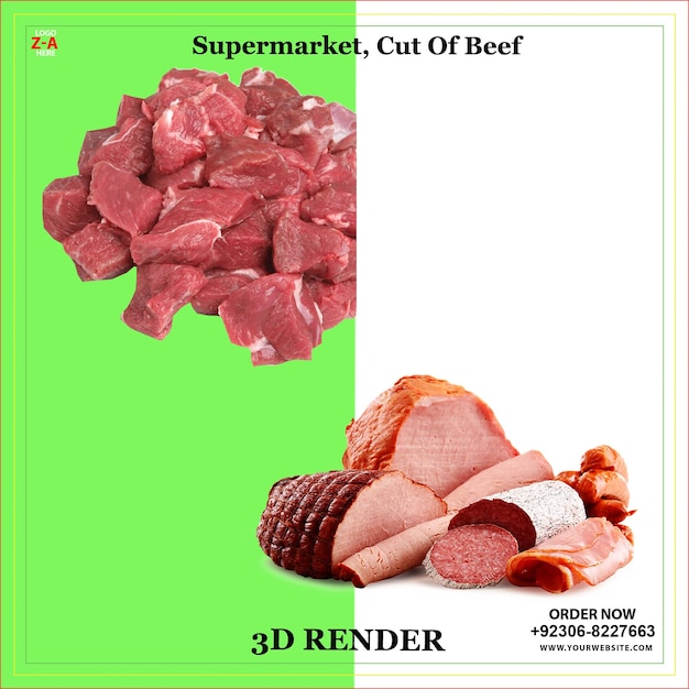 Supermarktgeschnitt aus Rindfleisch