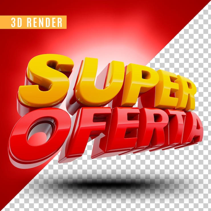 PSD superofertas de banner en brasil diseño de plantilla de render 3d en portugués