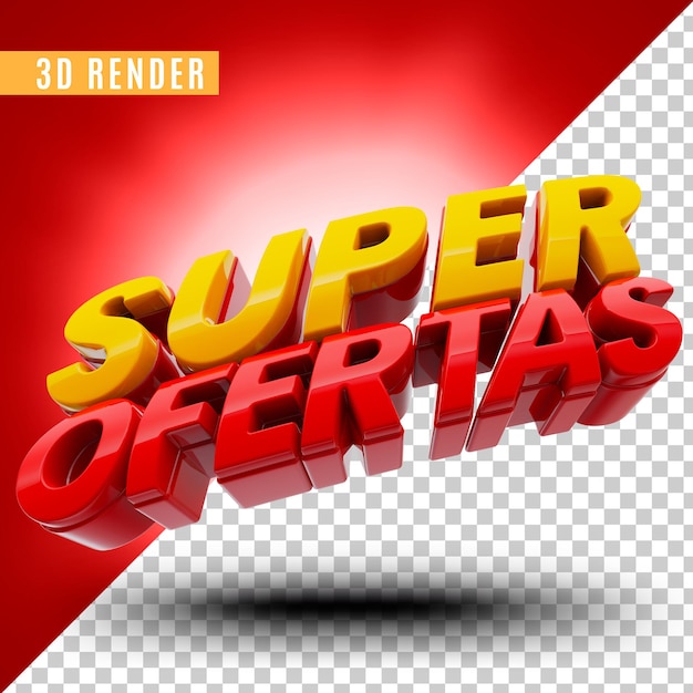 PSD superofertas de banner en brasil diseño de plantilla de render 3d en portugués