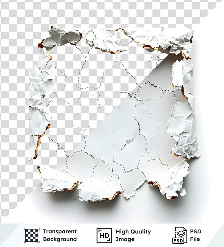 PSD superposición de psd transparente de textura blanca agrietada para proyectos de diseño con efecto de angustia sutil