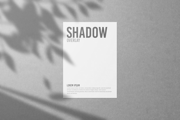 PSD superposición de sombras con papel blanco y textura gris vol 12