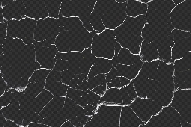 PSD superposición de textura de grieta angustiada aislada en un fondo transparente