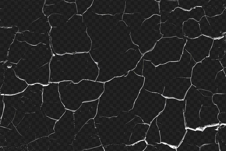 PSD superposición de textura de grieta angustiada aislada en un fondo transparente