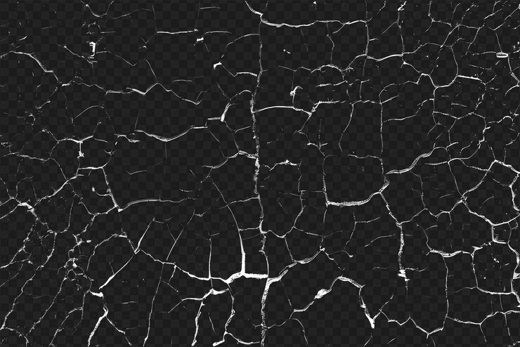 PSD superposición de textura de grieta angustiada aislada en un fondo transparente