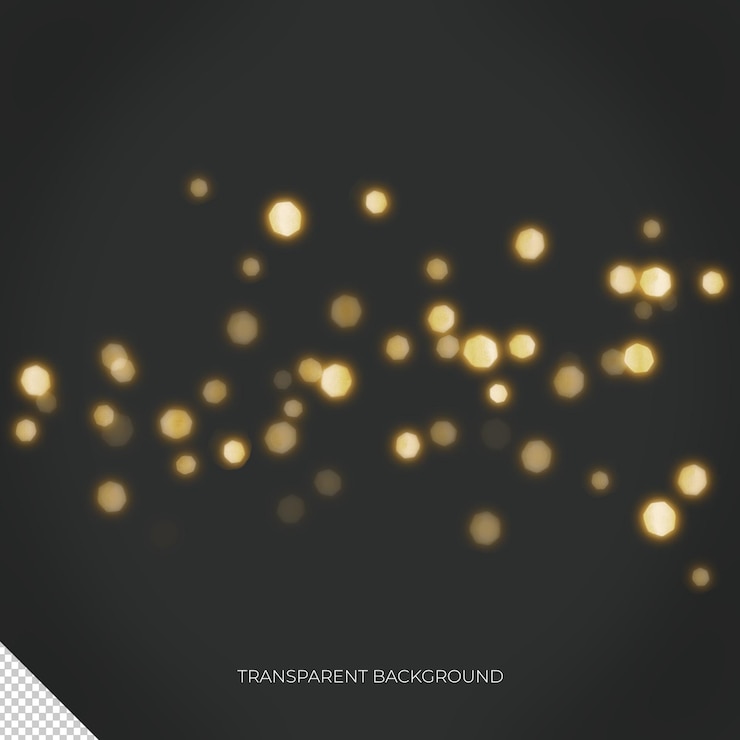 PSD superposición transparente de bokeh dorado 4