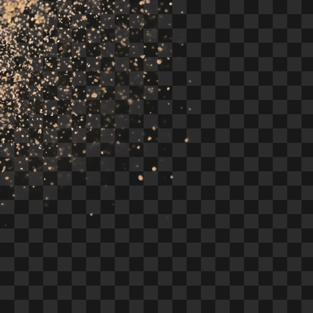 Superposition en PNG transparente à l'explosion de la poussière d'éclat dorée