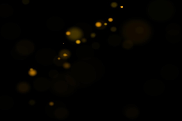 Superpositions de Bokeh de poussière dorée Fond de bokeh léger Effet léger avec fond de bokeh transparent
