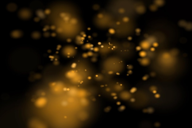 Superpositions de Bokeh de poussière dorée Fond de bokeh léger Effet léger avec fond de bokeh transparent
