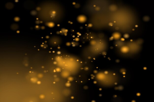 Superpositions de Bokeh de poussière dorée Fond de bokeh léger Effet léger avec fond de bokeh transparent