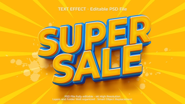 Supertext 3D-bearbeitbare Text-Effekt-Design