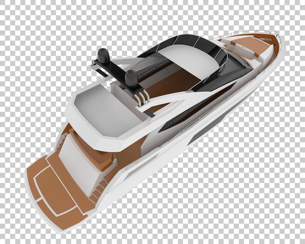 Superyacht auf transparentem Hintergrund 3D-Darstellung