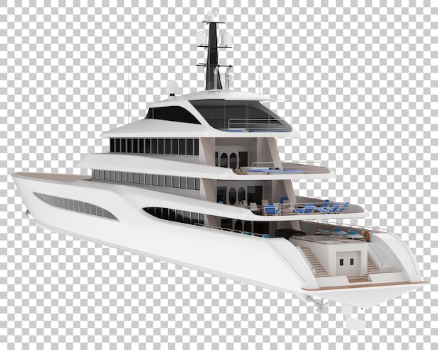 PSD superyacht auf transparentem hintergrund 3d-darstellung