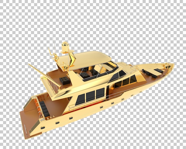 Superyacht auf transparentem hintergrund 3d-darstellung