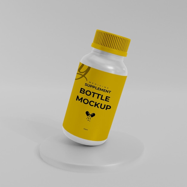 Suplemento maqueta de botella 3d