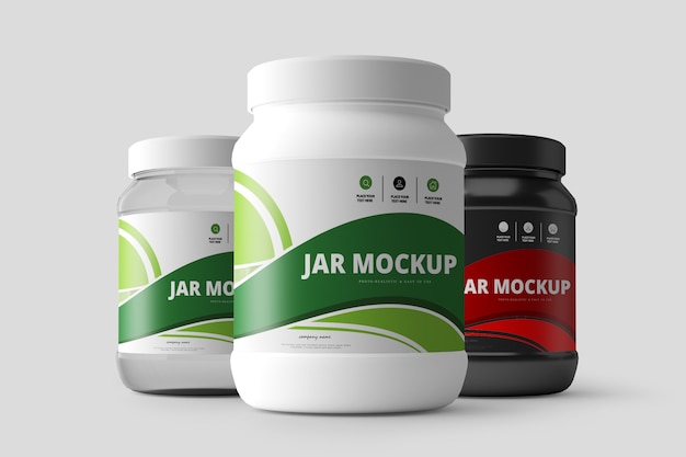 Suplemento nutricional jar mockup