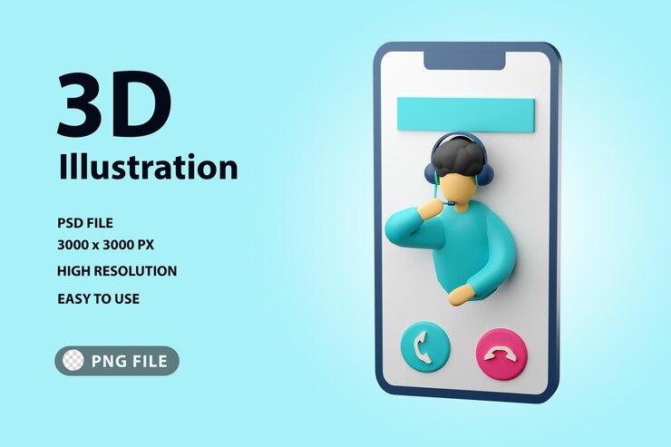 Suporte ao cliente do ícone de renderização 3D