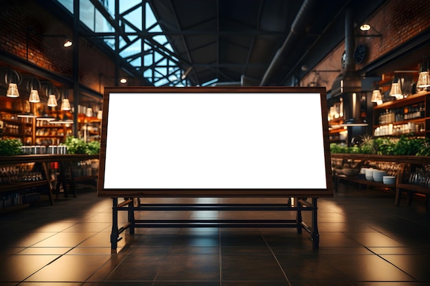 PSD suporte de placa de menu longo branco para restaurante