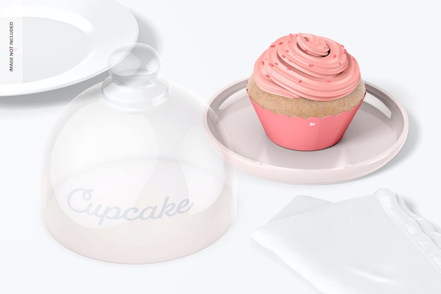 Suporte para cupcake com tampa de cúpula, aberto