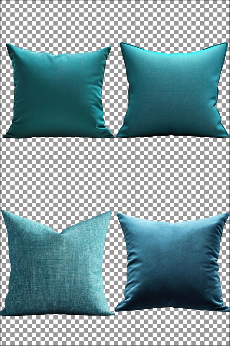 Suppiglio da lancio teal Decorazione della casa colorata e accogliente Iperrealista Isolato bianco semplice Transparente Bac