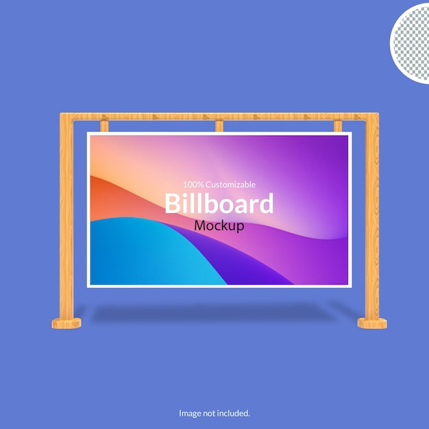 Support en bois de panneau d'affichage simple horizontal petit rendu 3d maquette