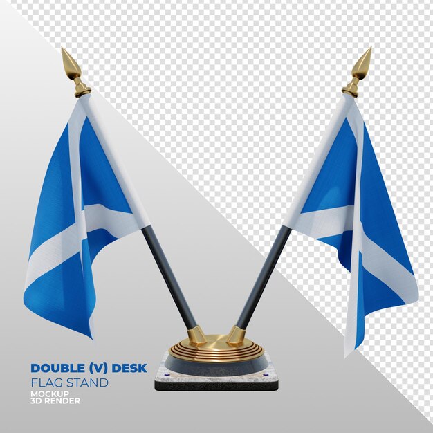 Support De Drapeau De Bureau Double Texturé 3d Réaliste D'ecosse Pour La Composition