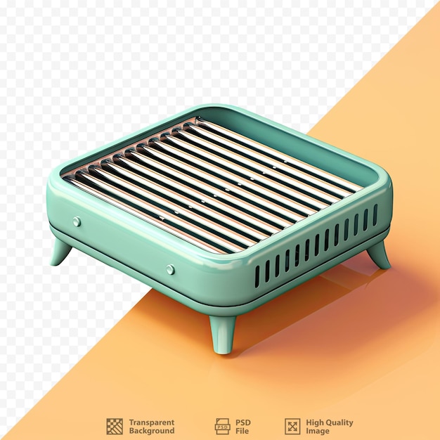 PSD un support en fer vert avec une photo d'un grille-pain.