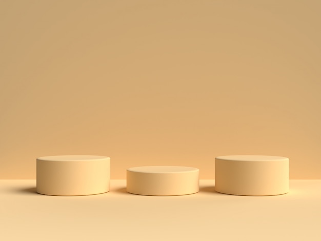 PSD ํ support de produit pastel jaune sur fond. concept de géométrie minimale abstraite rendu 3d