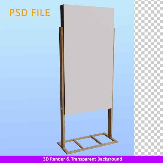 PSD support publicitaire d'illustration de rendu 3d