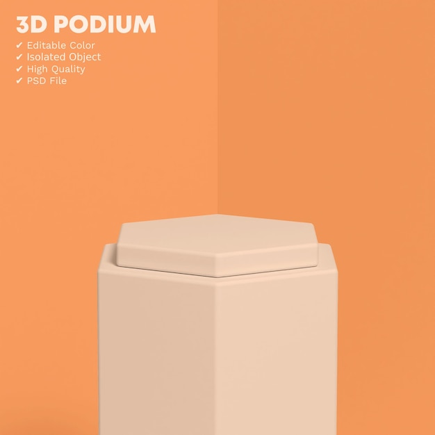 Supporto per prodotto 3D Podium isolato a colori completamente modificabili