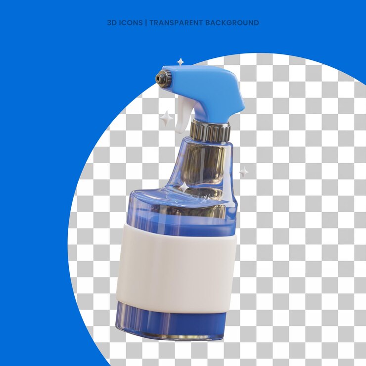 PSD suprimentos de limpeza de garrafa de spray 3d ícone psd