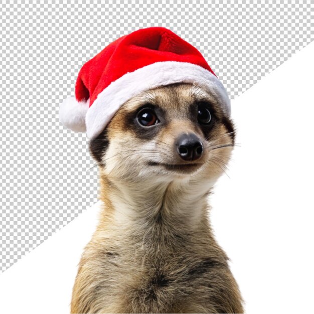 PSD surekata con sombrero de papá noel en un fondo transparente