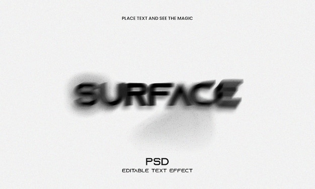 Surface 3d editierbarer Texteffekt