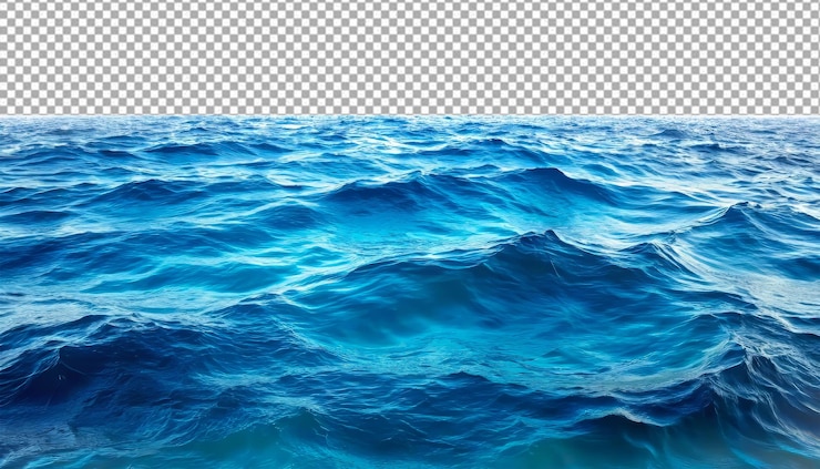 PSD surface d'eau de mer isolée sur fond blanc