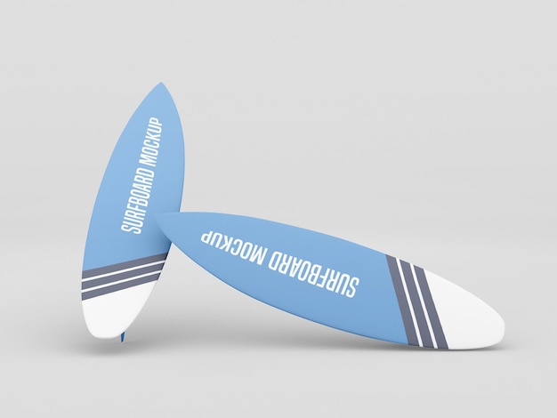 Surfboard mockup set auf weißem hintergrund