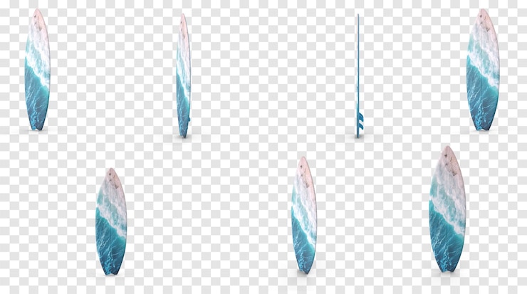PSD surfboards in different angles