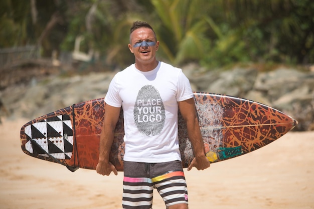 PSD surfer-t-shirt mockup