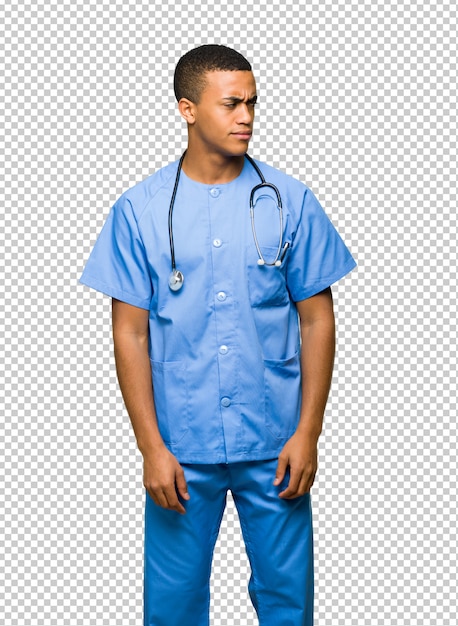 PSD surgeon doctor man sentindo chateado