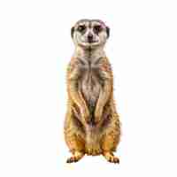 PSD un suricate debout sur ses pattes arrière dans la nature transparent generative ai